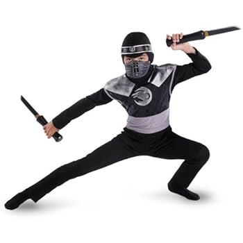 Disguise Dark Raven Ninja Classic Costume - Medium (7-8)