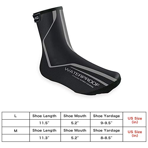 Cycling Shoe Covers Road Bike Shoes Toe Cover Zippered MTB Winter Cycling Shoes Covers for Outdoor Sports (Black, M) - Thumbnail 5