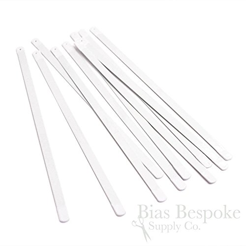 100 Pieces of 1/4" White Spring Steel Corset Boning, 9.5" Long
