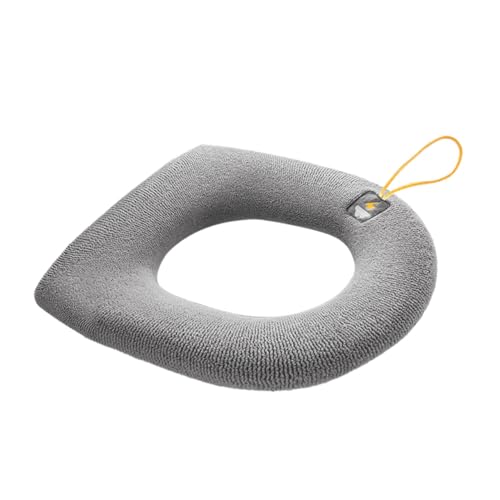 HEALLILY Elongated Toilet Seat Cover Padded Soft Washable Knitted Travel Friendly Easy Install Warm