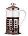 Rhysens French Coffee Press and Tea Maker, Grid Style,8 Cup/4 Mug (1 liter, 34 oz) Teapot,Copper Plated Stainless Steel with Heat Resistant Glass