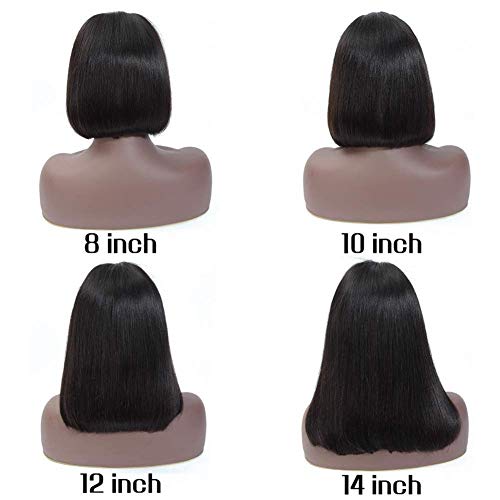 8-Inch-Short-Bob-Wigs-Human-Hair-4X4-Lace-Closure-Bob-Wig-150-Density-Brazilian-Virgin-Human-Hair-Straight-Bob-lace-Front-Wigs-For-Black-Women-Pre-Plucked-with-Baby-Hair-Natural-Color