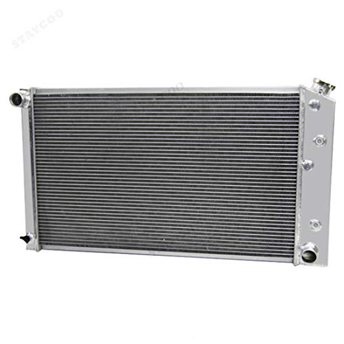 STAYCOO 4 Row Aluminum Radiator +2X12" Fan +Shroud&Thermostat Relay Kit for 1973-86 Chevy/GMC C/K Series,1971-90 Caprice,1968-73 Chevelle,72-87 El Camino &More GM Cars - 34" Overall Width