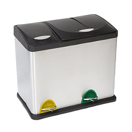 Svita Mülleimer Müll-Trenner Tret-Eimer Recycle Abfall-Sammler Mülltrennung Mülltonne Abfall-Tonne 26 Liter (18L + 8L)
