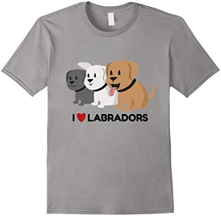 Mens I Love Labradors T-shirt Lab Retriever White Golden XL Slate