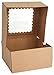 MT Products Kraft Brown Small Bakery Box For Donuts, Cookies, Muffins Unique Auto Popup Feature, Clear Window Cookie Boxes Size 6