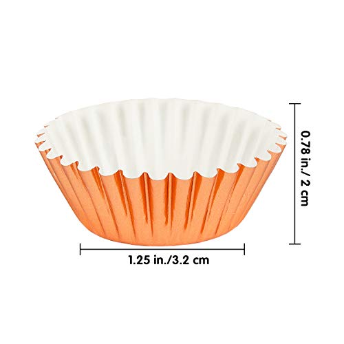 1000 PCS Cupcake Liners 1.25 inches Mini Foil Baking Cups Wrapper Muffin Cases Gold and Silver Tulip Paper Cups for Baby Shower, Birthday Party, Weddings Decorations (Silver,Gold,Rose Gold,Black)