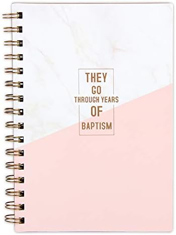 SUNDREAM Spiral Notebook, Hard Cardboard Cover, 6.1"x8.3" 160 Pages/80 sheets Pink Marble Notebook, Twin Wire Bound Office Product