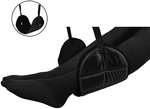 Foot Hammock Airplane Footrest, Portable Office Chair Footrest Swinging Adjustable Carry on Canvas Travel Accessories,Preventing Leg Swelling and Reduce pressure on your back