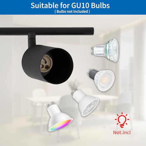 ANWIO Adjustable Black Metal Swivel Spotlight with 4 GU10 Bases – Modern Design for Ceiling Light in Bedrooms, Hallways and Living Rooms (Without Bulbs).