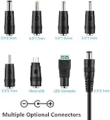 YJLX 5V 2A Universal Power Supply Adapter 7 Tips DC Plugs LED Strip TV Box view 2