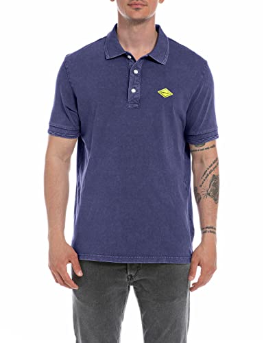REPLAY Herren M3076A Polohemd, Navy Blue 880, S