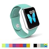 Apple Watch Band - WantsMall Soft Silicone Sport Style Replacement iWatch Strap for 42mm Apple Watch Models (Mint Green)