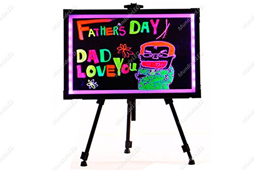 Lousa De Led Quadro Luminoso 80cm x 60cm Efeito Neon + Tripe + Canetas