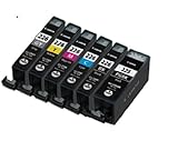 Pack of 6 Canon PGI-225BK, CLI-226BK, CLI-226C, CLI-226M, CLI-226Y, CLI-226GY compatible ink cartridges with chips for Canon Pixma MG6120, MG6220, MG8120, MG8120B. MG8220