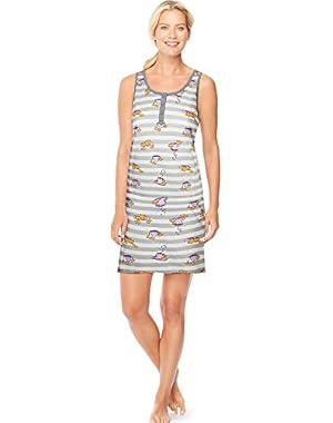 Womens Ultimate Henley Tank Sleepshirt
