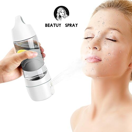 Castries 4 In 1 Multifunction Travel Humidifier Water Bottle, USB Recharging Moisturizing Skin with Night Light, SOS Warning Light, 2 Hours Drinking Remind for Hiking, Cycling, Working,Yoga-(Gray)