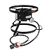 Leaderware Single Burner Camping Cooker, Iron Camping Stove with Stand, Outdoor High-Pressure Gas/Propane Burner with Round Covers, High-Pressure Burner with Black Hose primary