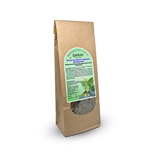 Sedum Kräutertee Mischung - Baldrianwurzel, Melissa, Pfefferminze, Wermutkraut - Geschmackvoller, Natürlicher Kräutertee… – Bild 4