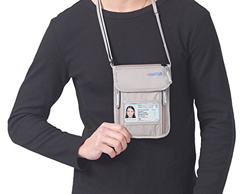 Hawatour neck passport holder pouch rfid blocking ticke…