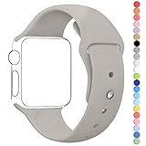 Apple Watch Band, HuanlongTM Soft Silicone Sport Style Replacement Iwatch Strap for Apple Wrist Watch (Fog 42mm M/l)