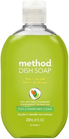 Method Naturally derived Dish soap Lime And Sea Salt, Non Toxic, 8 oz/ 3Pack