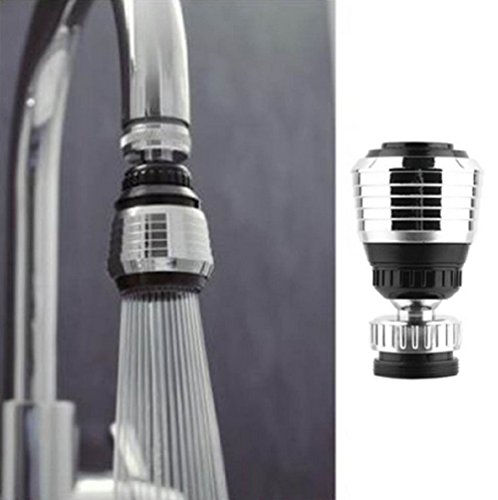Kitchen Water Saver Tap 360 Rotate Swivel Faucet Nozzle Filter Adapter for Restaurant, Home & Hotel - 2 Pack