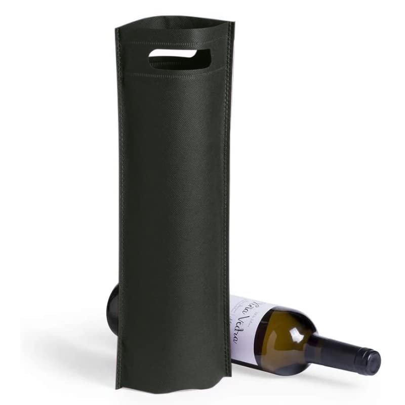 VINAK - Wine Bottle Gift Bags - Non-Woven Reusable Tote with Die-Cut Handle - Heavy Duty Wine Carrier for Weddings, Parties & Events - 40x16cm (Pack of 10)