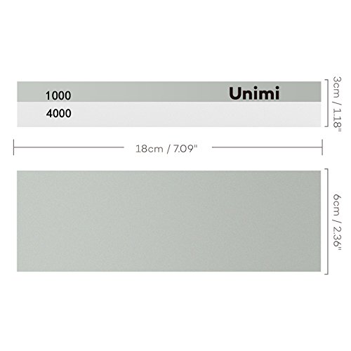 Unimi Whetstone 2-IN-1 Sharpening Stone 1000/4000 Grit Water Stone, Knife Sharpener Rubber Stone Holder Included