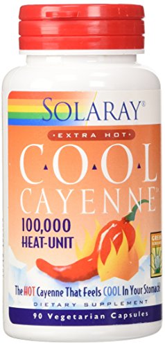 Solaray Extra Hot Cool Cayenne Capsules, 600 mg, 90 Count