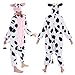 Spooktacular Creations Cow Pajama, Plush Cow Costume One Piece Cow Outfit Hooded, Pink Cow Halloween Costume Sleepwear for Halloween Cosplay Animal Themed Parties(Large)