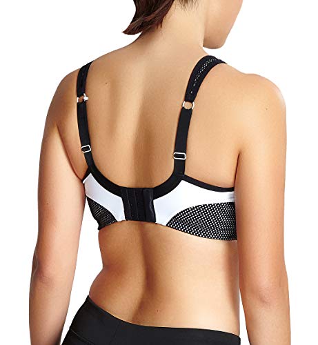 Panache Medium Control Wire-Free Sports Bra, 40F, White/Black