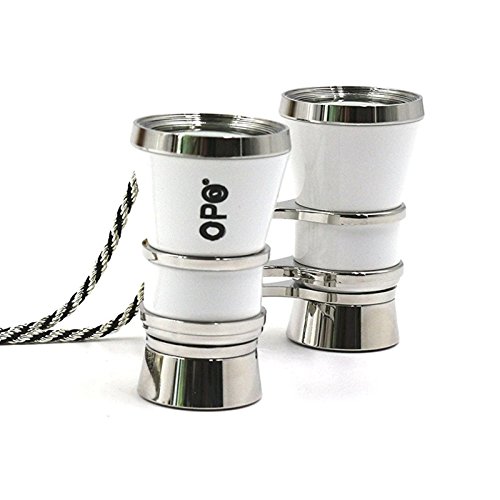 Opera Glasses Compact Binoculars for Theater Horse Racing Classical Lady Gift 3X25 White with Silver Chain - Thumbnail 2