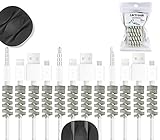 Lectronik USA Charger Cord Protectors Cable Saver | Compatible iPhone Charger Protector and Android Charger Cable | Flexible Silicone Spiral Twist Cord Protector For iPhone Charger | Cord Saver Gry