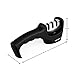 Gelindo 3 Stage Knife Sharpener - Ceramic, Coarse and Fine - Rubberized Base- Best for Combat, Carving, Fillet, Pocket Knives & More