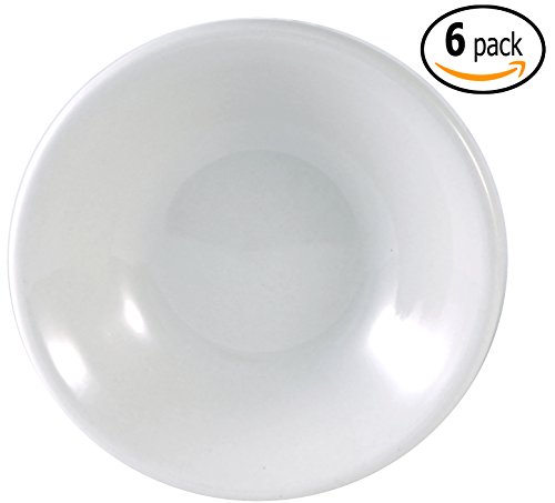 ITI Ceramic Dover Fruit Bowls with Pan Scraper, 4.75 Inch, 4 Ounce (6-Pack, Pure White)