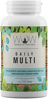 WOW Daily Advanced Multivitamin suitable for Men, Women and Children - with Saw Palmetto, Plant Sterols, Lycopene, Nettle Root &amp; COQ10