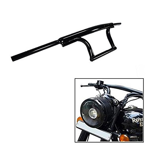 Dhe Best HB24 Bike Handle Bar Dual Triple Curved Handlebar Pipe/Rod Black for Royal Enfield Standard Bullet 350 Twin Spark