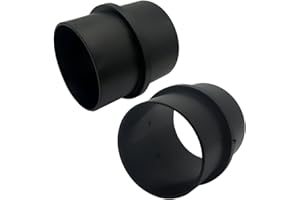 COTONLAKE Car Air Ducting Connector Straight Air Heater Duct Joiner Connector Pipe 3'' 75mm OD Black (2PCS)