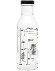 Kolder Salad Dressing Mixer Bottle for Light Recipes, Glass, 13-Ounce, Made in the USA (13215)