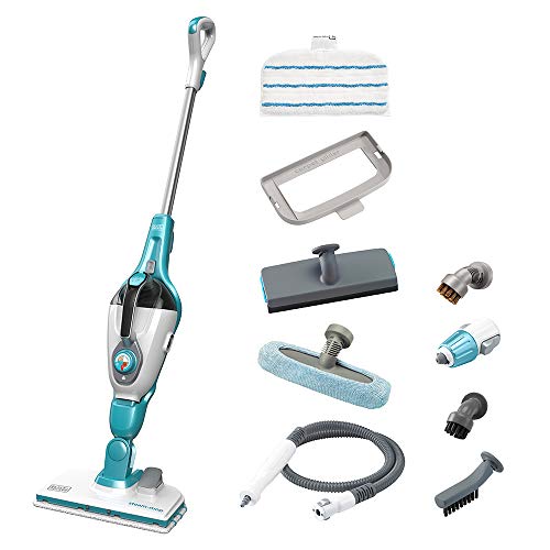Black & Decker Fsmh1321J-Qs Balai Vapeur Multifonctions Filaire - 1300 W - Réservoir : 500 Ml - Temps De Chauffe : 15 S - Longueur Du Câble : 6 M - 9 Accessoires - 99,9% Des Bactéries et Germes Tués