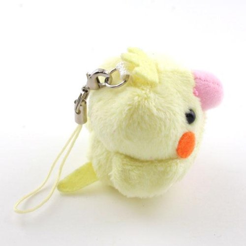 Soft and Downy Mini Bird Stuffed Toy Cell Phone Strap (Cockatiel / Yellow)