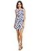 Floerns Womens' Pocket Sleeveless Tribal Print Bodycon Dress Navy L