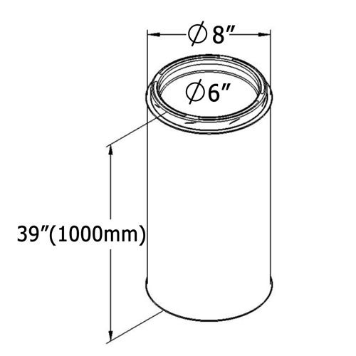 Shasta Vent 6" x 36" Class A, All Fuel, Double Wall, Insulated, SS "Chimney Pipe"  6" Dia. x 39" Length