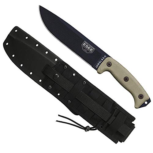 ESEE Authentic JUNGLAS-II Survival Knife, Sheath w/Clip Plate
