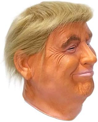 Donald Trump - Máscara de Látex com Cabelo e Autobronzeador Presidente Político dos Estados Unidos