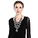 Statement Necklace for Women - Fashion Silver Long Bohemian Indian Jewelry Oxidized Chunky Necklace for Women Big Bib Ethnic Costume Jewelry