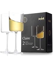 JoyJolt White Wine Glasses – Claire Collection 11.4 Ounce Wine Glasses Set of 2 – Deluxe Crystal Glasses with Ultra-Elegant Design – Ideal for Home Bar, Kitchen, Restaurants – Made in Europe