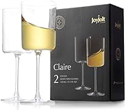 JoyJolt White Wine Glasses – Claire Collection 11.4 Ounce Wine Glasses Set of 2 – Deluxe Crystal Glasses with 