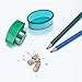 Zonon Double Hole Oval Shaped Pencil Sharpener with Cover and Receptacle Manual Pencil Sharpener Hand Pencil Sharpener for Office Home Supply (12)